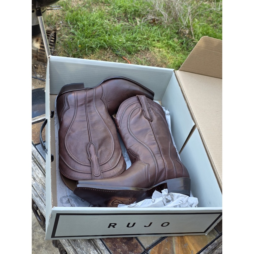 Rujo Chocolate Leather Boots Womens 10.5 NWB - Picture 14 of 16